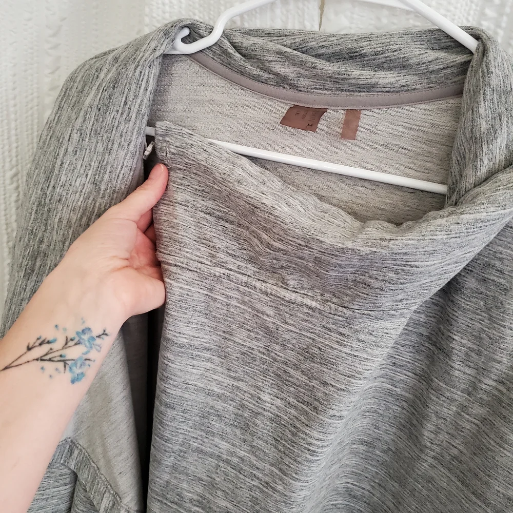 Womens XXL Danskin Heather Gray Cowl Neck Sweater